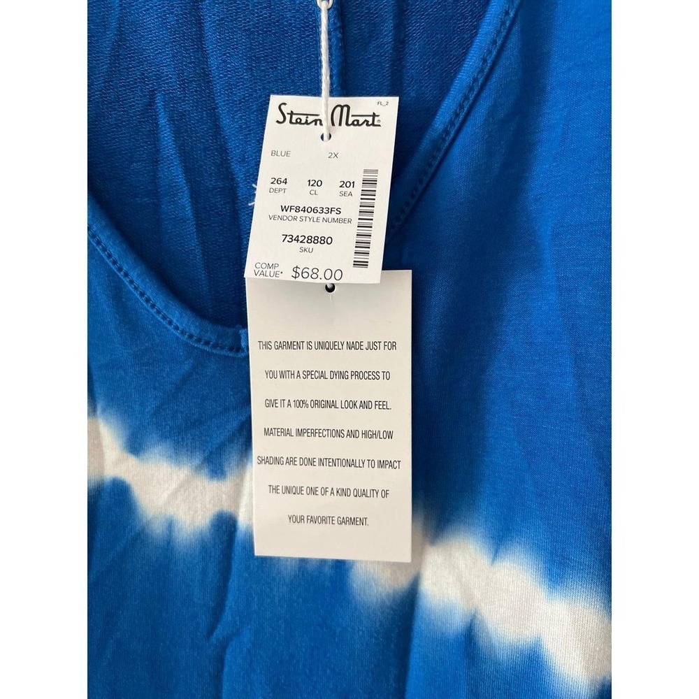 Fever Collection Tunic Top Tie Dye Royal Blue 2XL NWT - Picture 4 of 6